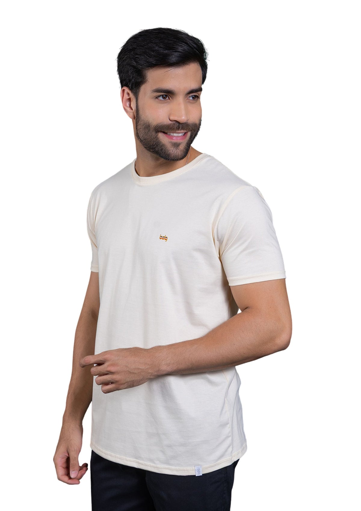 Camisa Masculina Gola Careca Básica Tons Claros