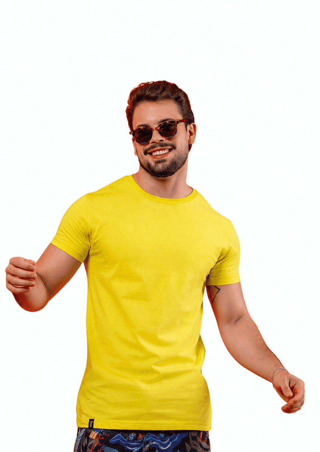 Camisa Masculina Gola Careca Básica sem Bordado Coloridas