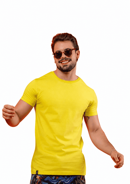 Camisa Masculina Gola Careca Básica sem Bordado Coloridas