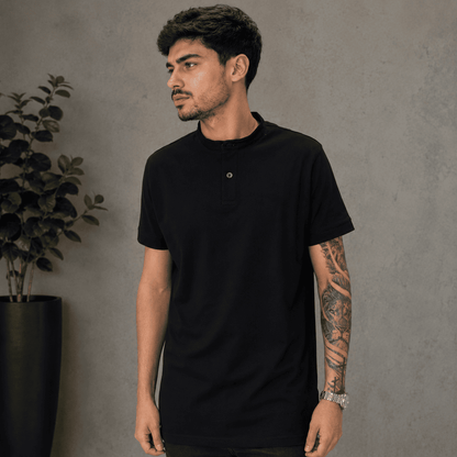 Camisa Masculina Gola Padre Oliveiras Tons Escuros