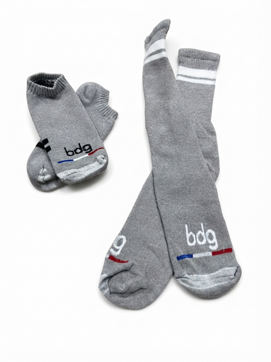 Kit 2 Meias Cinzas (Cano Longo + Cano Curto) - imagem 1