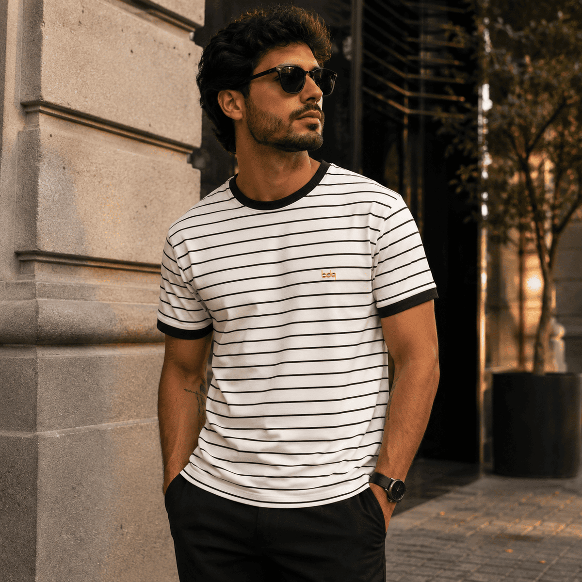 Camisa Masculina Gola Careca Polônia Bicolor