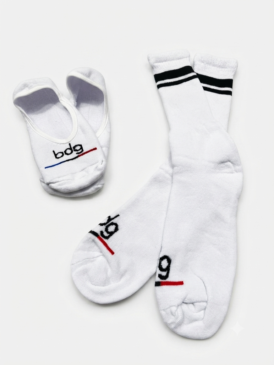 Kit Masculino 2 Meias Brancas (Canoa + Cano Longo)