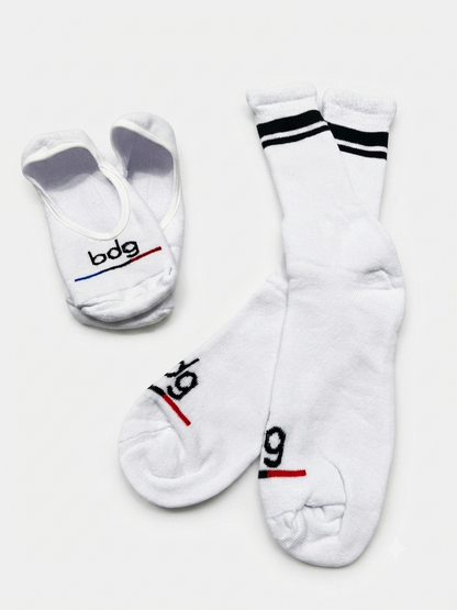 Kit Masculino 2 Meias Brancas (Canoa + Cano Longo)