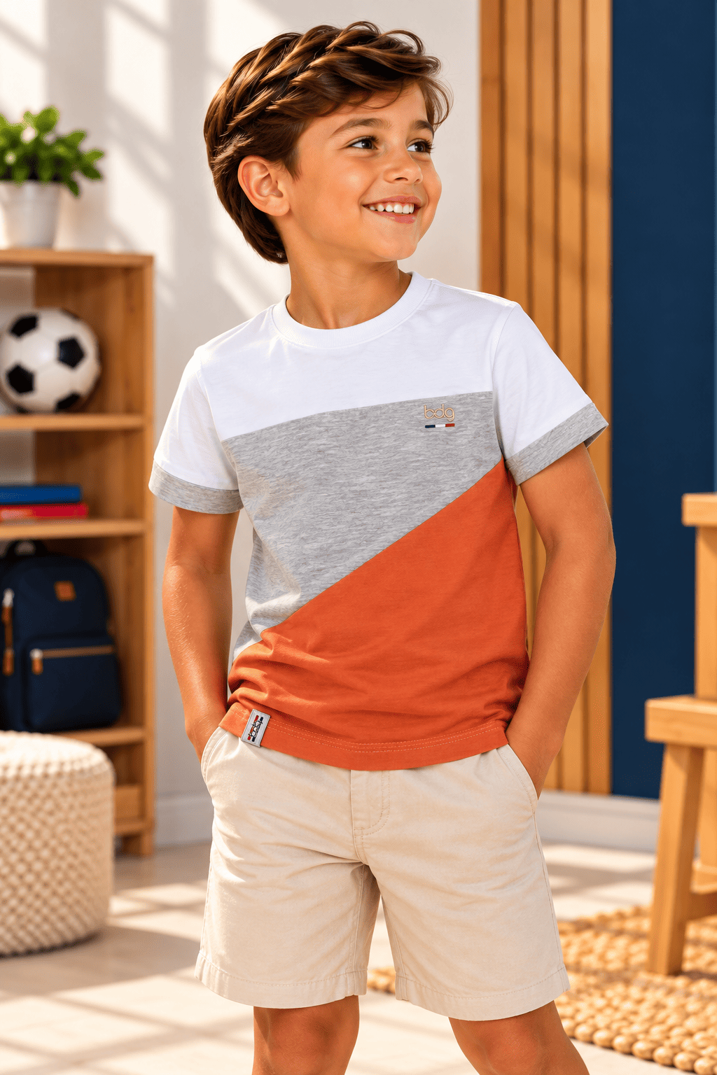 Camisa Infantil Lille Recortes laranja
