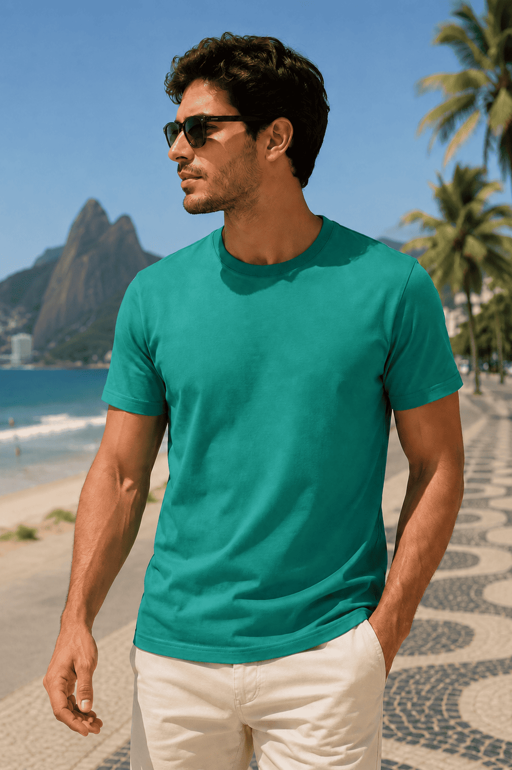 Camisa Masculina Gola Careca Básica sem Bordado Coloridas
