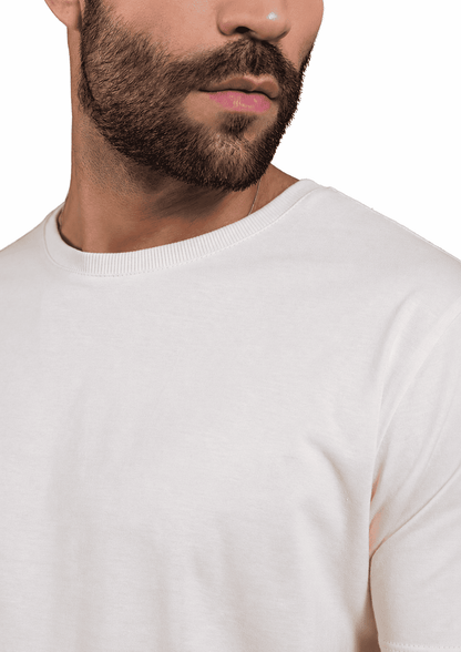 Camisa Masculina Gola Careca Básica sem Bordado Tons Claros