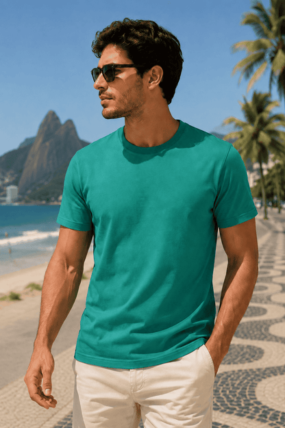 Camisa Masculina Gola Careca Básica sem Bordado Coloridas
