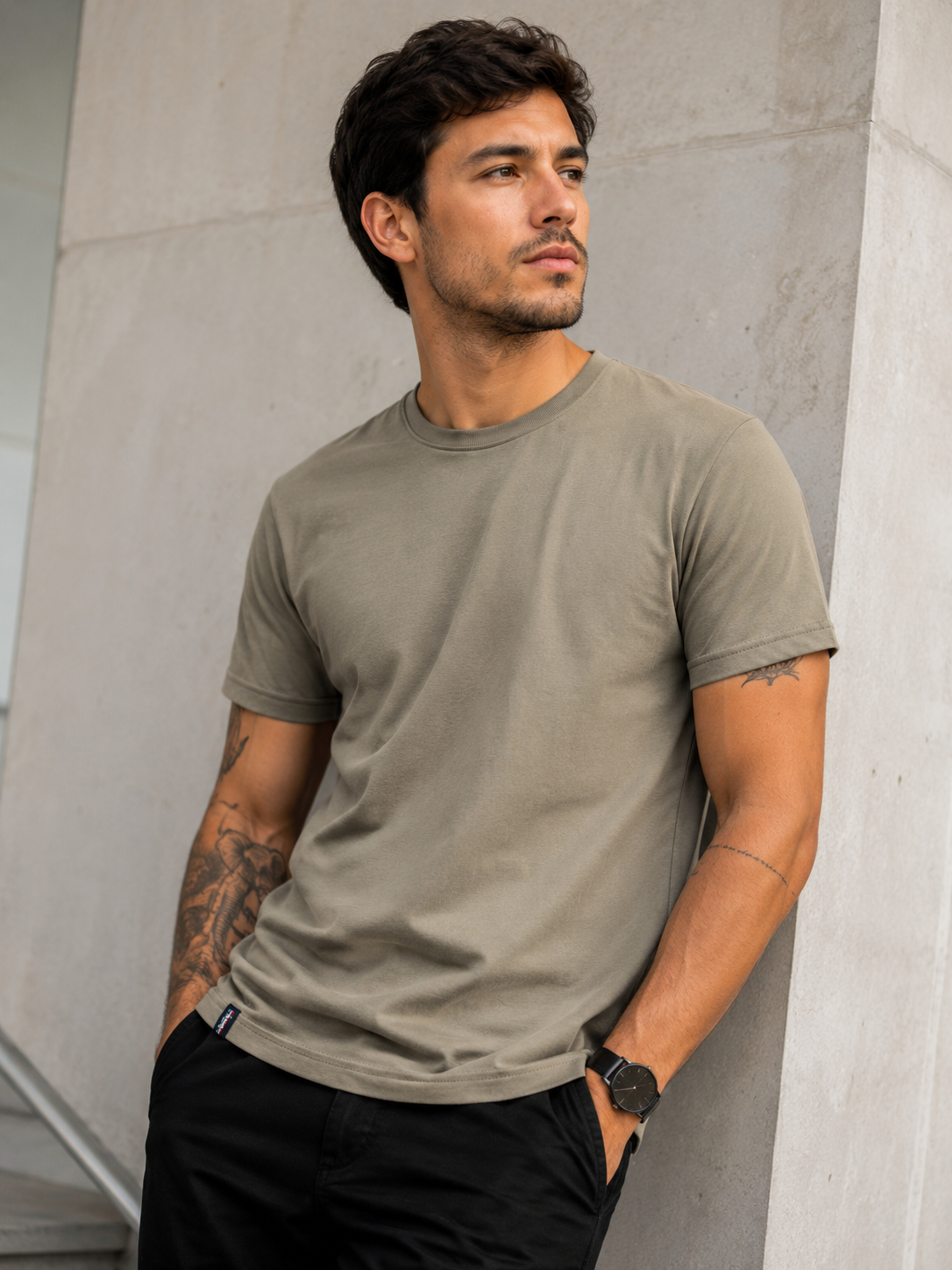 Camisa Masculina Gola Careca Básica Coloridas