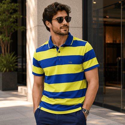 VERDE/ AZUL COM LISTRAS LARGAS